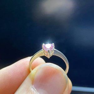 Heart-shaped pink topaz ring